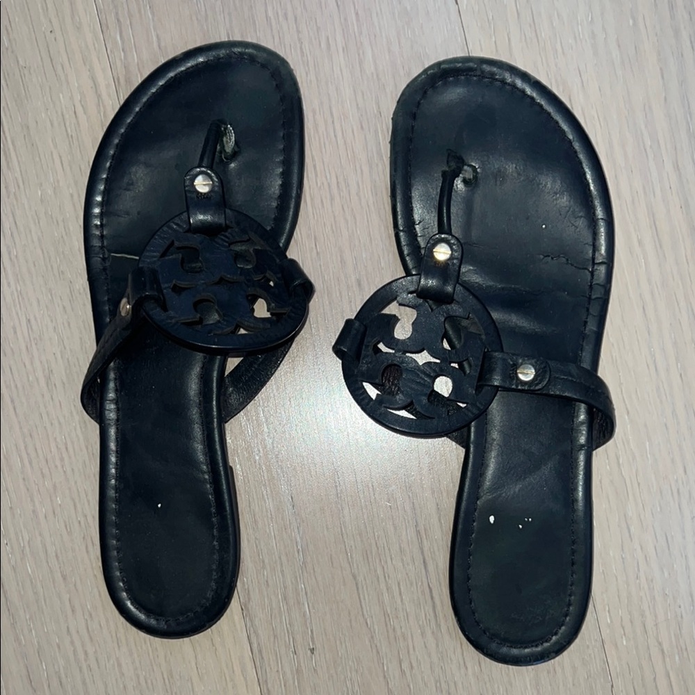Black Leather Women's Sandals